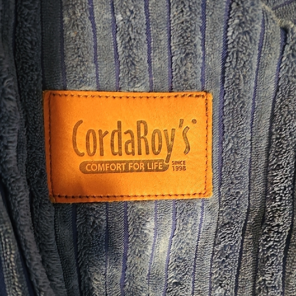 CordaRoy's Blue Striped Cordouroy Bean Bag TWIN Chair COVER